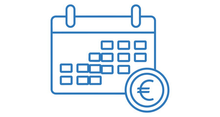 Calendar with Euro Currency Symbol Financial Planning Vector Illustration