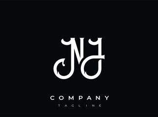 Fototapeta premium Monogram logo template with elegant white letters on transparent background