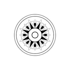 Fototapeta premium Intricate floral mandala design with dotted details on transparent background silhouette