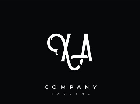Simple white xa logo design on transparent background for company branding