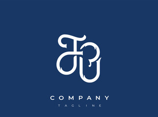 Fototapeta premium Stylish logo template for company branding on blue background