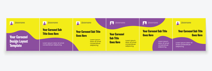 Instagram carousel template layout design for five tips sharing on social media. LinkedIn carousel banner design vector template © Mina Market
