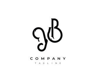 Stylized letter b logo template with company text © Mahamud