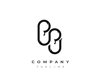 Stylized logo template with abstract shapes and company tagline design