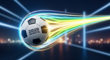 Naklejka premium 2026 fifa world cup soccer ball in motion