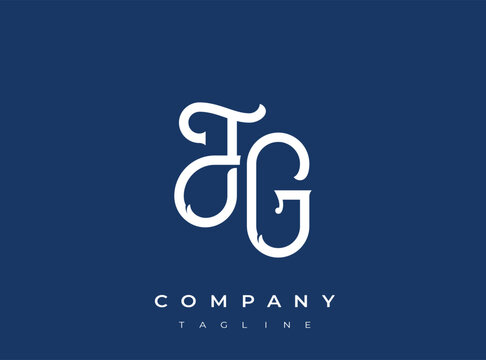 Tg company logo template with modern stylish design concept