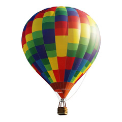 Fototapeta premium Vibrant multicolored hot air balloon floating in the sky