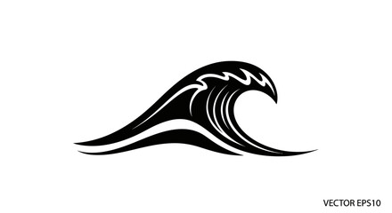 Naklejka premium Black wave graphic design element.