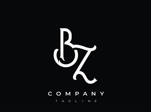 White stylized bz logo on transparent background for company branding
