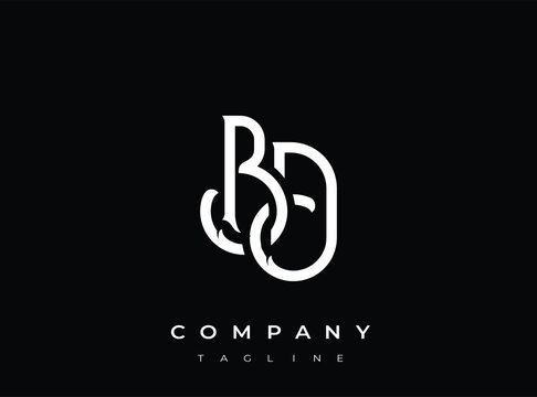 Bd company logo template design element for business branding purposes