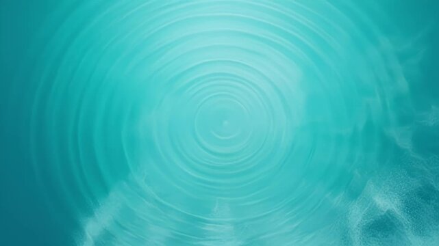 Tranquil turquoise water with radiating ripples and soft diffuse lighting effects