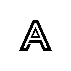 Large black letter A symbol.