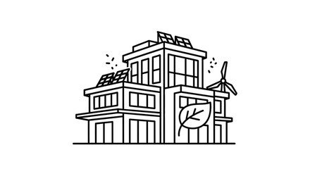 Naklejka premium Modern house with solar panels roof.