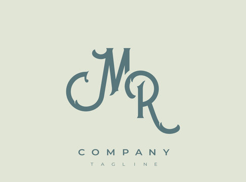 Elegant company logo design with intertwined MR monogram initials