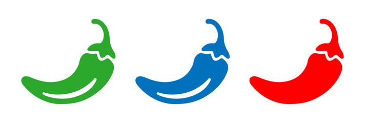 set of colorful chili pepper icons