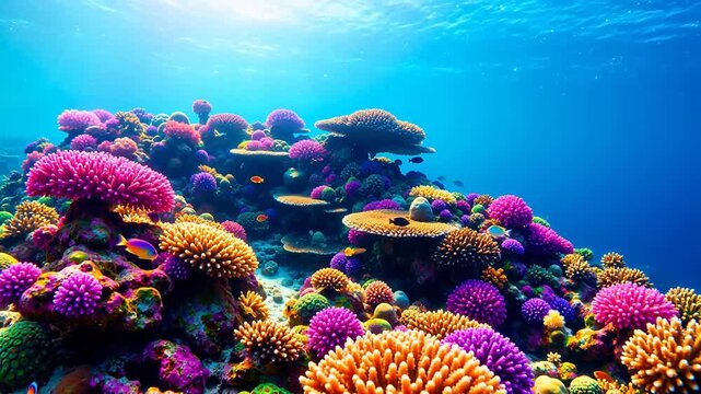 Vibrant underwater coral reef