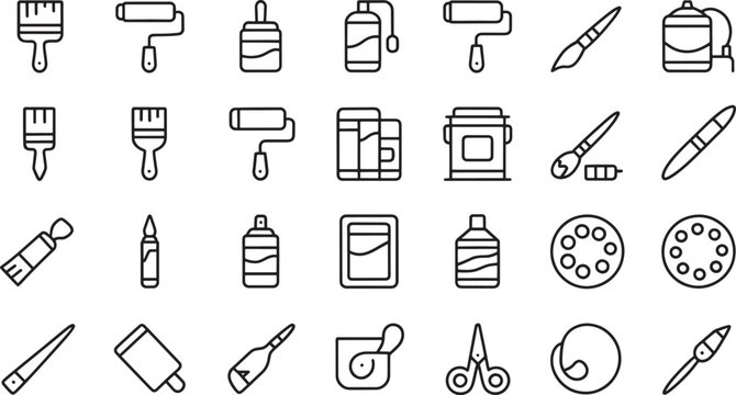 Painting and supply symbol brush roller