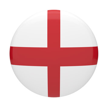 England flag icon button with Saint George cross isolated on white background 3d