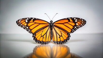 Obraz premium A photo of a monarch butterfly on a white background
