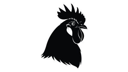 A black rooster with a large comb and wattle © SILHUETTECHEMBER