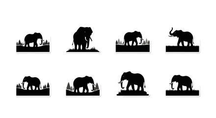 Multiple elephant silhouettes against mountainous landscapes a striking visual © Muskan