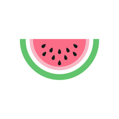 Fototapeta premium Colorful illustration of a slice of watermelon with seeds.