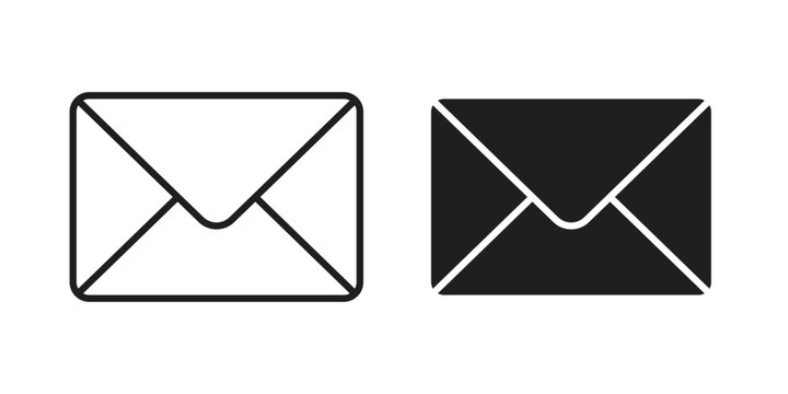 Email icon, line pictogram on white.
