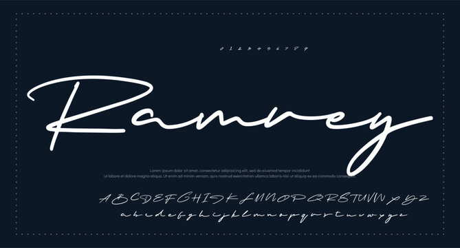 letter design with signature font style 