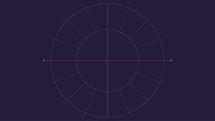 Celestial constellation compass design with golden hour-inspired radial lines on deep cosmic blue background © Hera