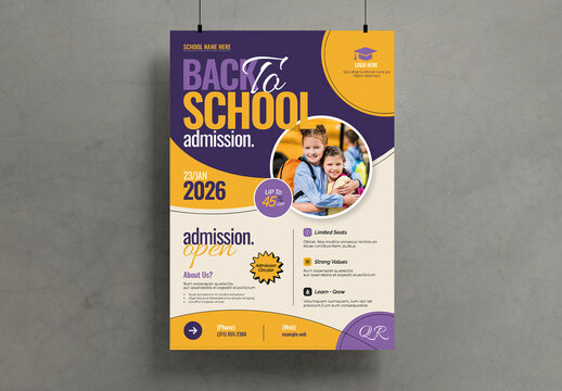 Back To School Admission Flyer Template