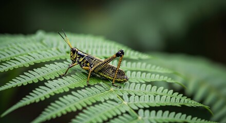 Fototapeta premium grasshopper on a leaf