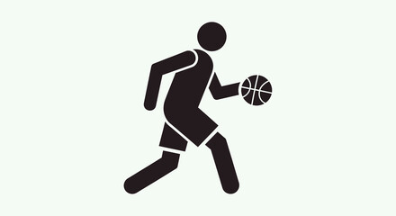 Obraz premium Basketball player running with ball, sports icon