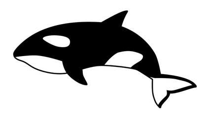 シンプルでかわいいシャチのイラスト　海の生き物のベクター素材 © Sora_Kobayashi