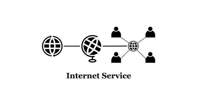 Internet service visualization concept global networking iconography illustrating online interaction social media connectivity