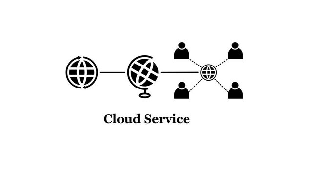 Cloud computing concept global network connectivity users accessing cloud service online
