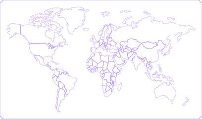 Fototapeta premium World Map Vector with Countries – High Detailed Political World Map