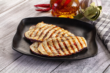 Vegan cuisine - grilled eggplant slices