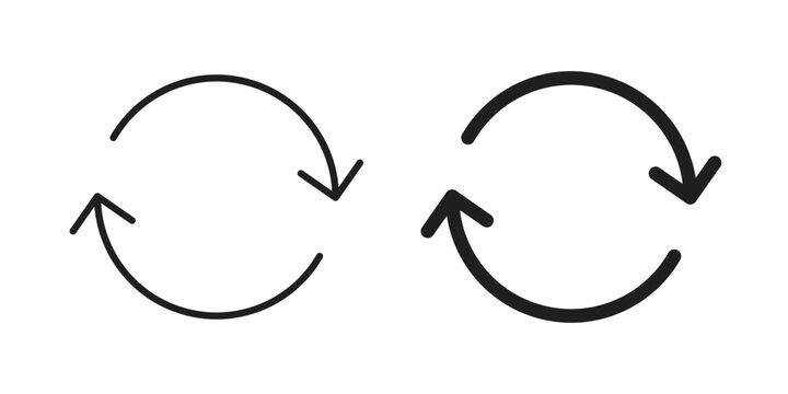 repeat icon, line pictogram on white.