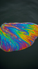 Fototapeta premium iridescent oil slick on dark water abstract pattern background