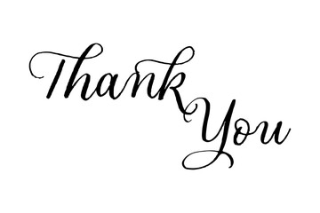Thank You - 手書き風の筆記体で書いたThank You（ありがとう）の文字（カリグラフィー）
