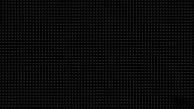 Animated abstract background featuring triangle particles flowing through dynamic vector field with geometric motion and data visualization aesthetics. Ideal for motion graphics, technology visuals.