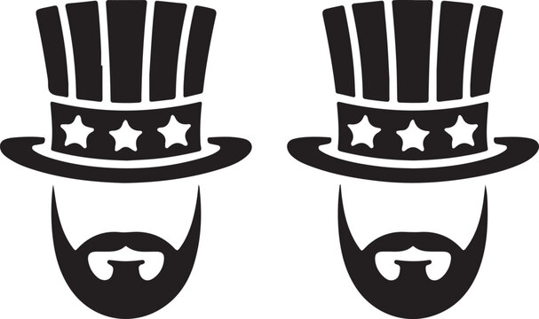 Uncle Sam Hat silhouette vector illustration