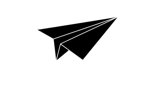 Black Paper Airplane Flying High.