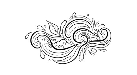 Fototapeta premium Elegant ornamental swirl flourish vector illustration featuring flowing decorative curves inspired by vintage engraving baroque ornaments and classical decorative art this graceful line composition cr
