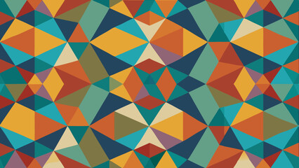 Fototapeta premium Abstract geometric triangle background pattern in warm retro colors