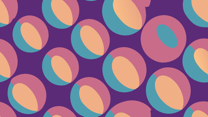 Fototapeta premium Retro circles with multiple colors seamless pattern vector design