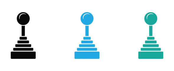 Arcade joystick icon vector. Retro game controller symbol for e-sports, gaming interface, classic console, and digital entertainment set. Vector Illustration. © JannatGraphicDesign