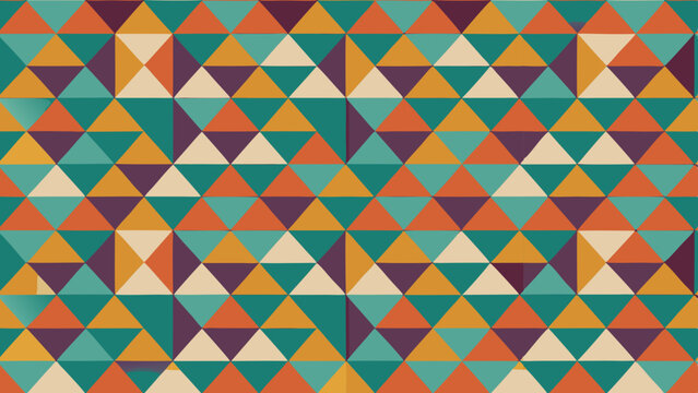 Geometric triangle pattern with a retro color scheme.