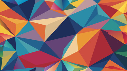 Fototapeta premium Abstract geometric background of triangles with blue and orange hues