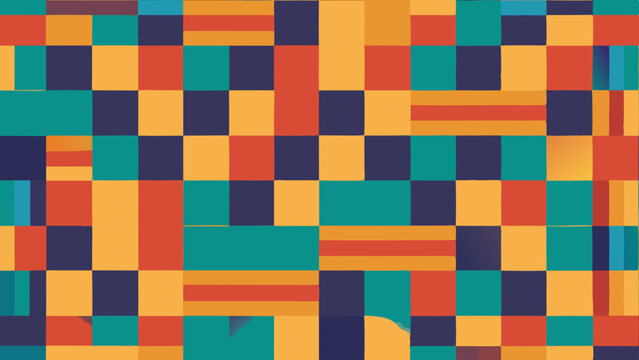 Abstract geometric pattern background with colorful square and rectangle shapes